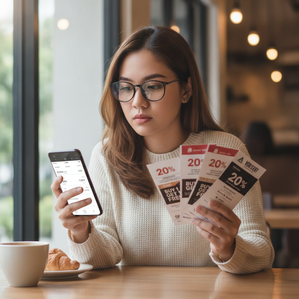 Filipino player comparing casino bonus offers on mobile phone